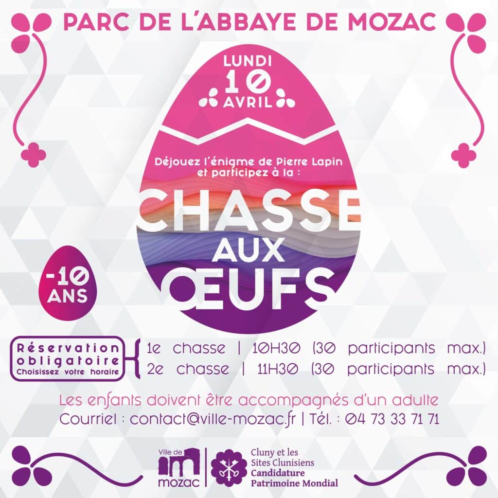 Chasse aux oeufs au parc de l'abbaye de Mozac - Mairie de Mozac