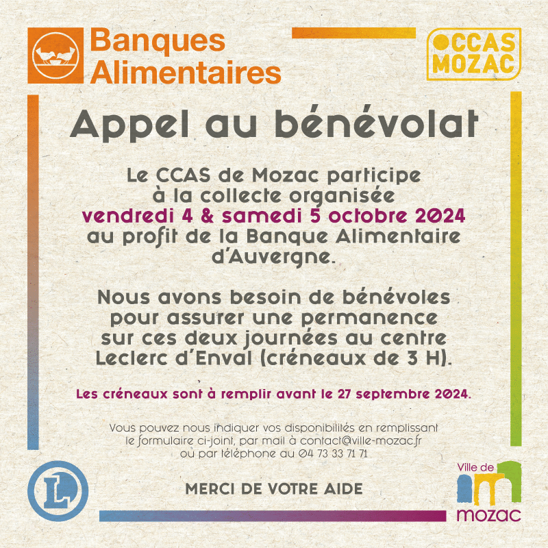 Appel au bénévolat | Collecte des Banques Alimentaires